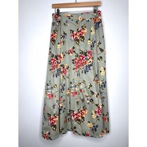 Marisa Christina Vintage Floral Cotton Twill Button Midi Skirt 14 NWT Deadstock